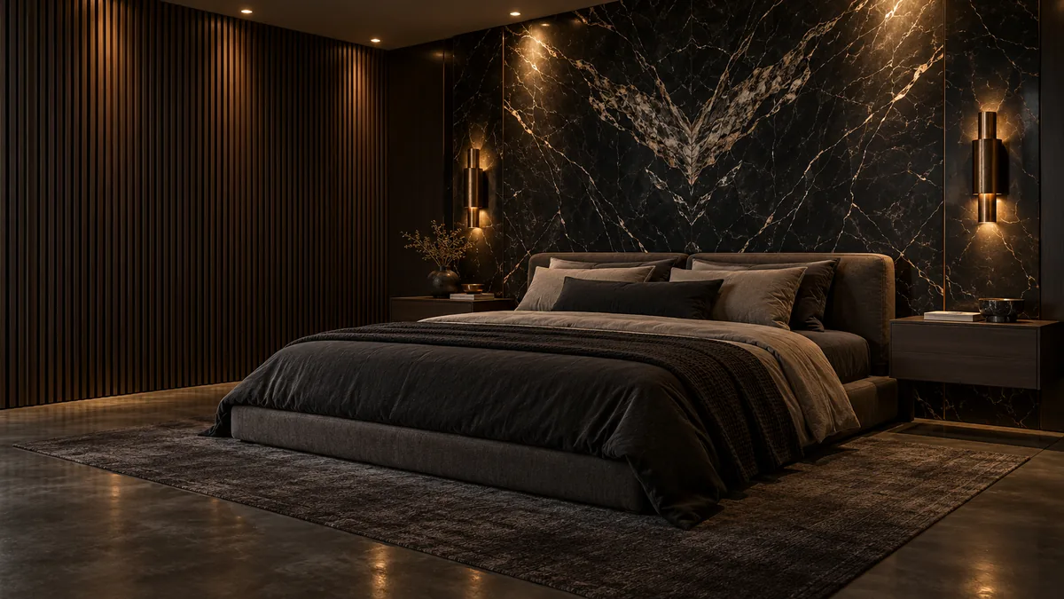 Obsidian Marble Bedroom