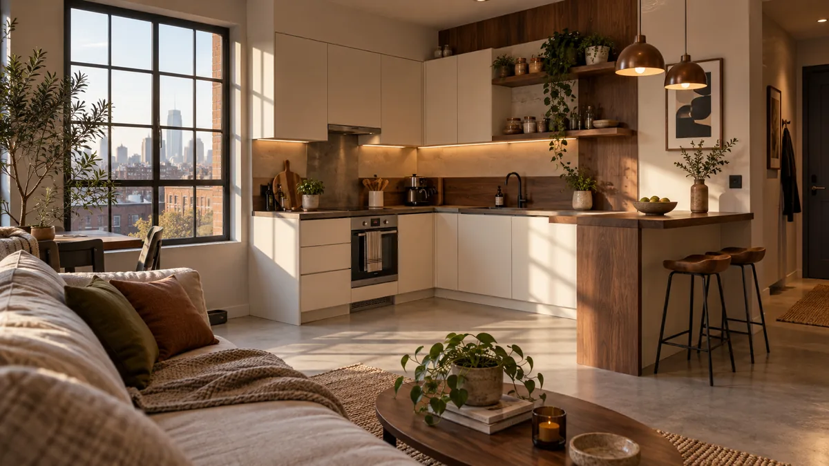Cream Loft Small L-Shaped Kitchen