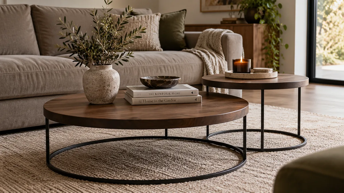 Walnut Orbit Coffee Table Set